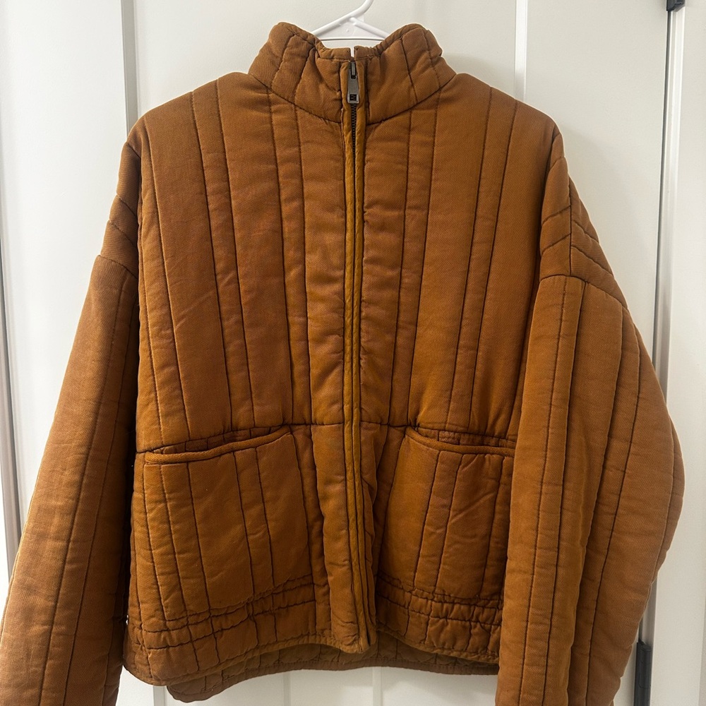 Zara Brown Quilted Outerwear